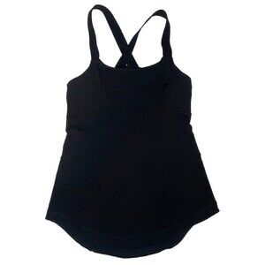 Lululemon Cross Back Tank W/Built In Bra Women’s Size 6 Black